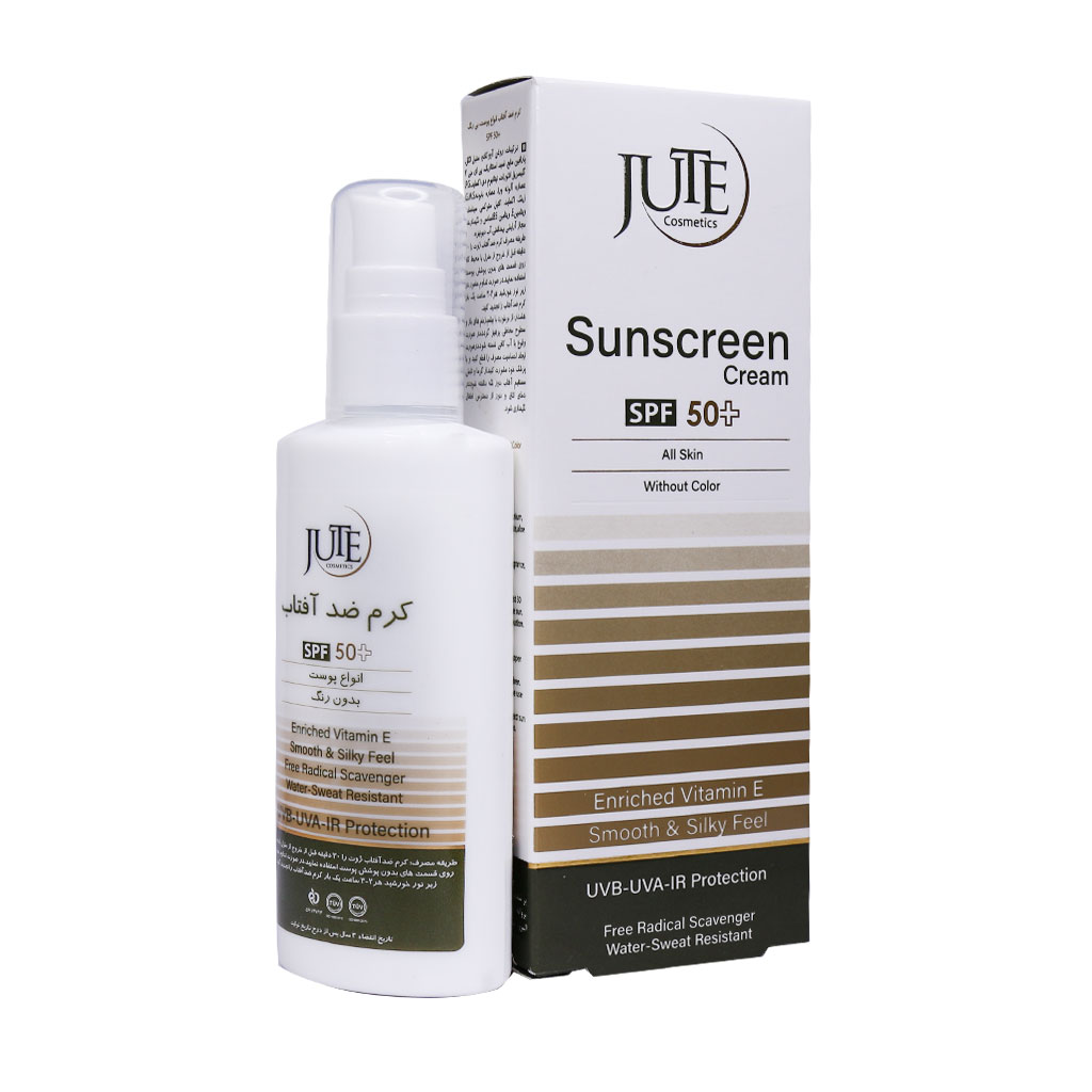 کرم ضد آفتاب پمپی بی رنگ SPF50 ژوت مناسب انواع پوست 100 میلی لیتر