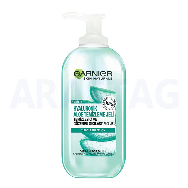ژل شستشوی صورت گارنیر مدل آبرسان با عصاره آلوئه ورا و هیالورونیک اسید حجم 200 میلی لیتر