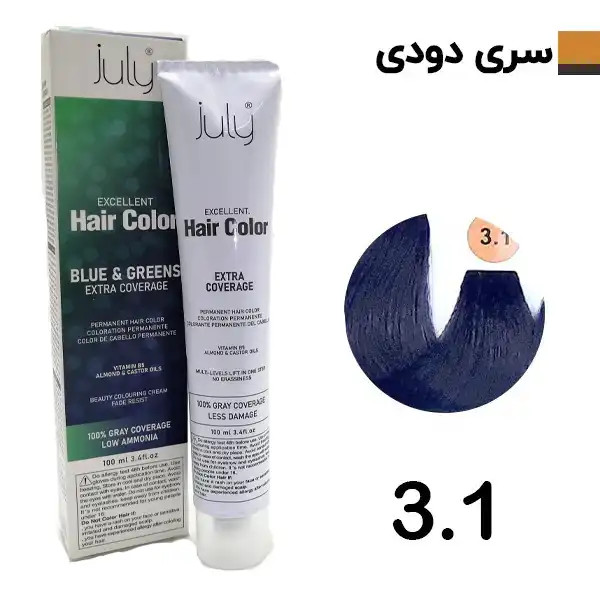 رنگ مو جولای سری دودی از 1.1 تا 10.1 حجم 100 میل