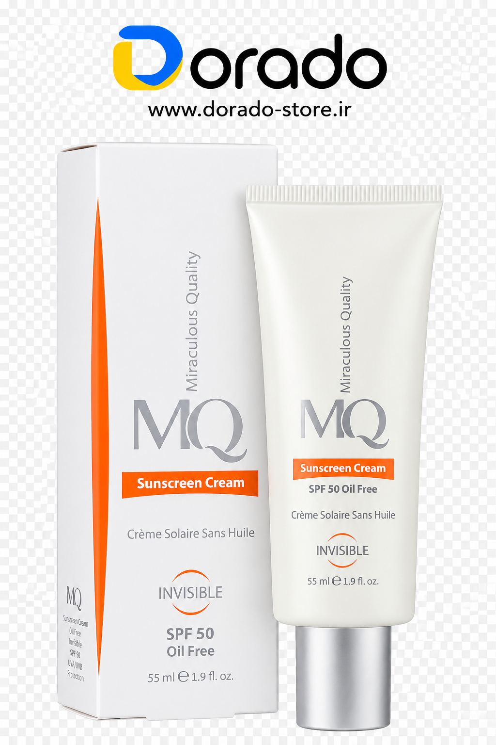 کرم ضد افتاب فاقد چربی SPF50 ام کیو (بی رنگ)